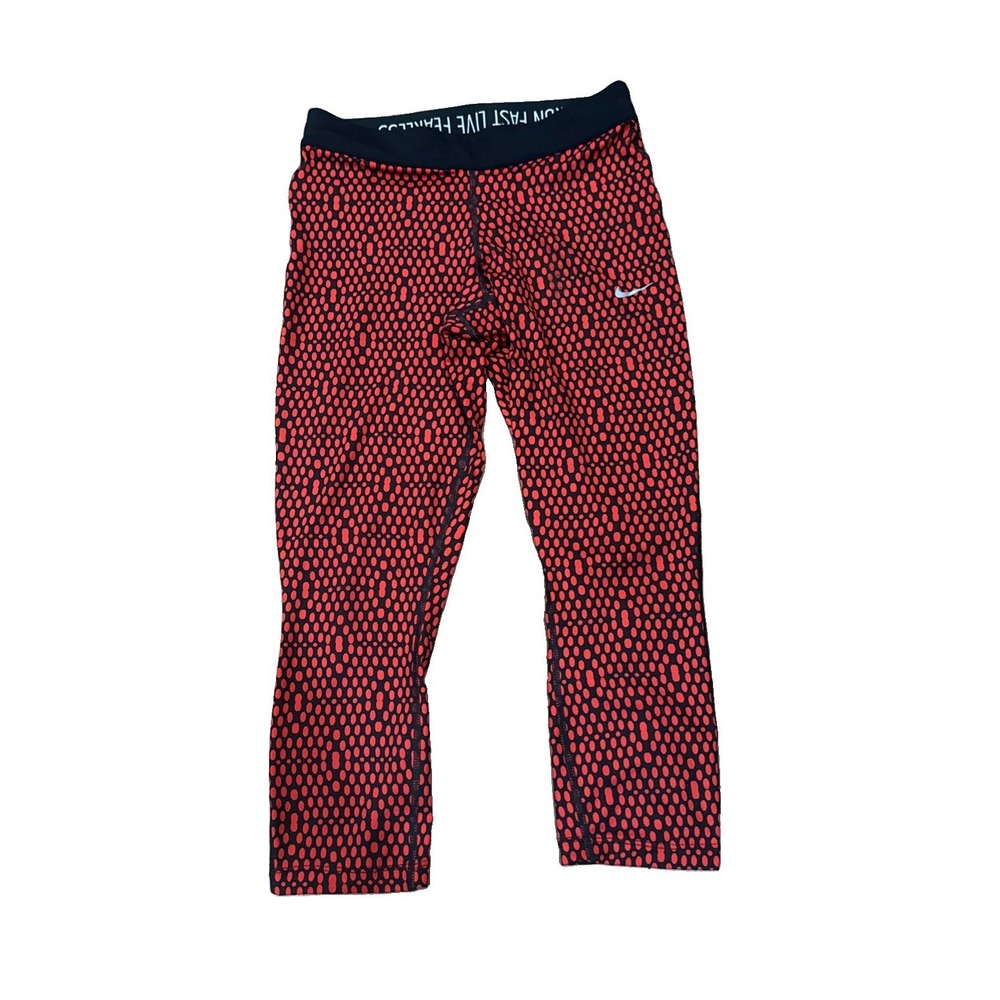 Nike Legend Dri Fit Capri Leggings I Red W/Maze Design| Ten/One | Women's S